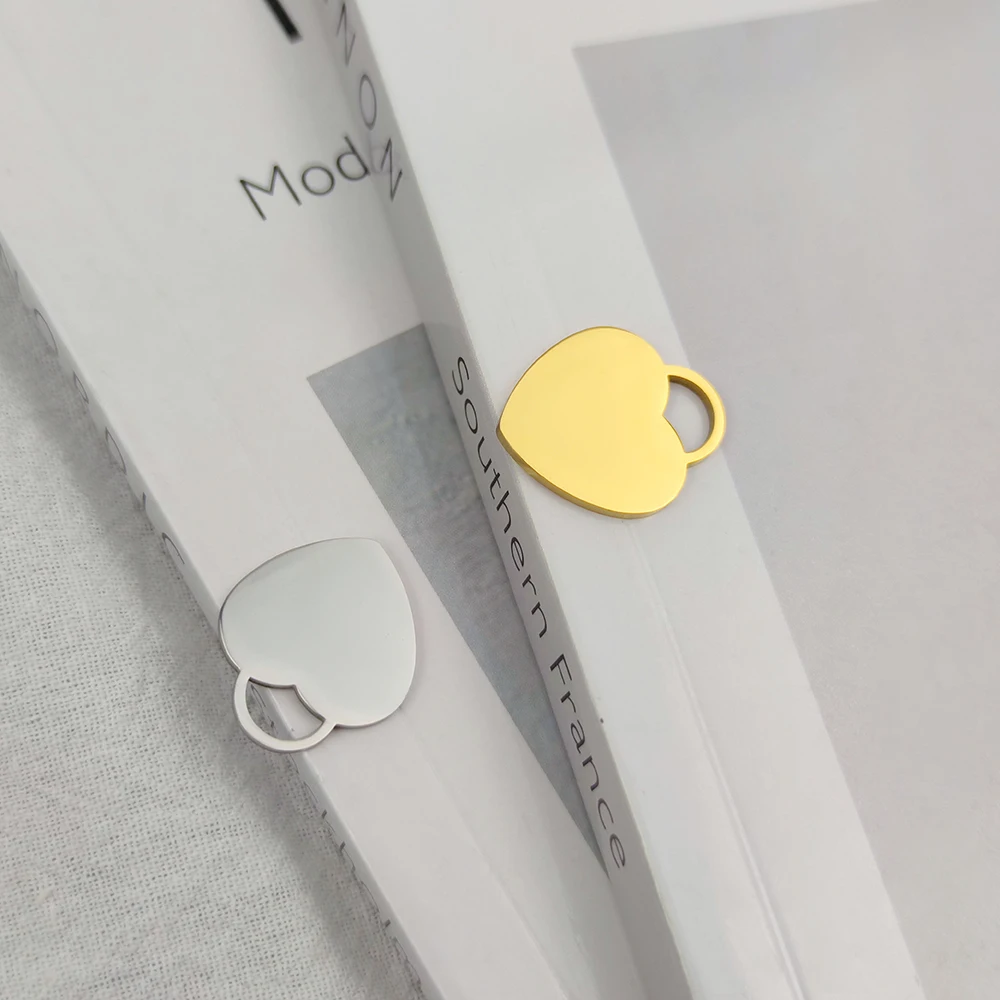

5pcs Versatile Small Heart Tricolor Stainless Steel Charm DIY Making Necklace Stainless Steel Jewelry Accessories Wholesale