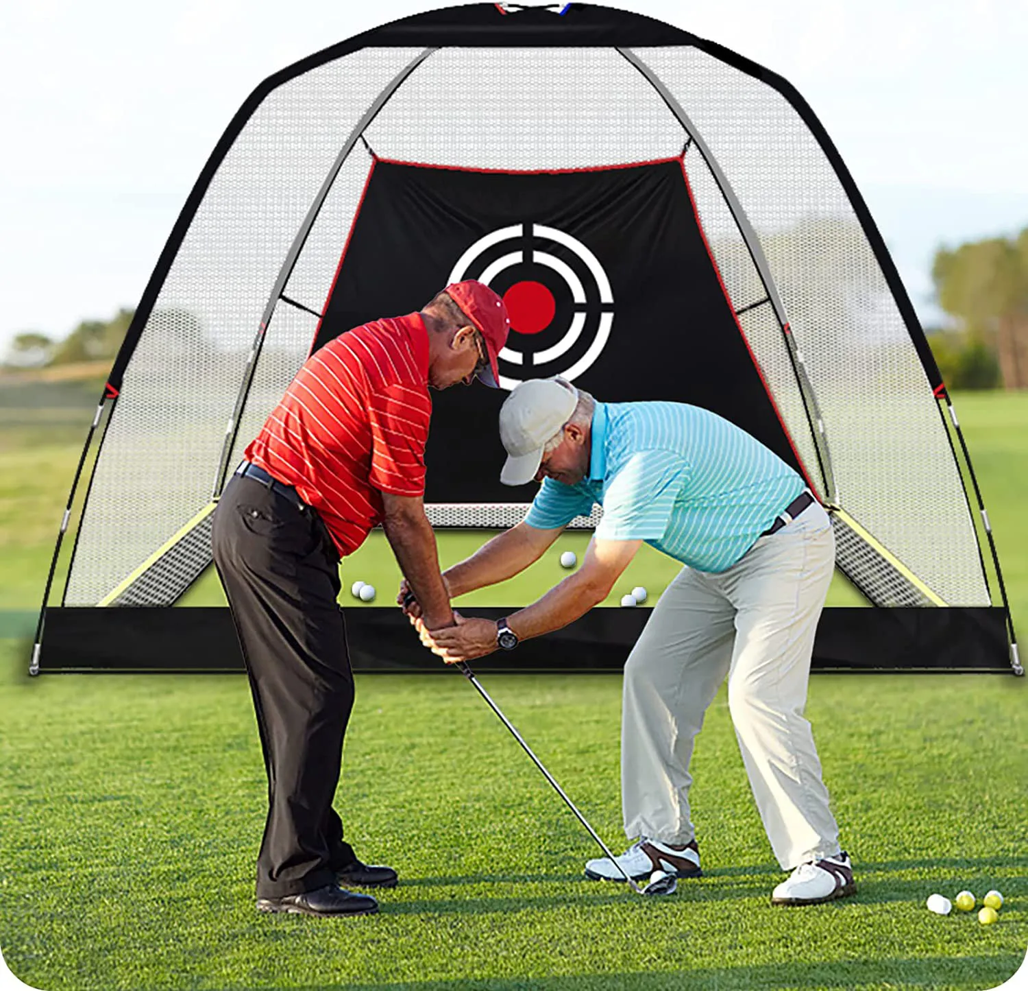 Kapler Golf Cage Practice Net Hitting Garden Training Equipment Outdoor Indoor Durable Polyester Oxford Cloth 10x7x6FT