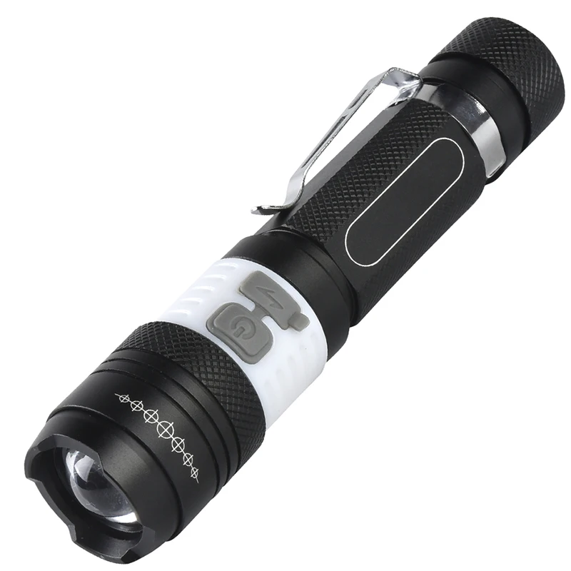 

Flashlight T6+COB LED Flashlight Aluminum Alloy Flashlights Rotary Zoomable Torch Waterproof Torch Use 18650 Battery