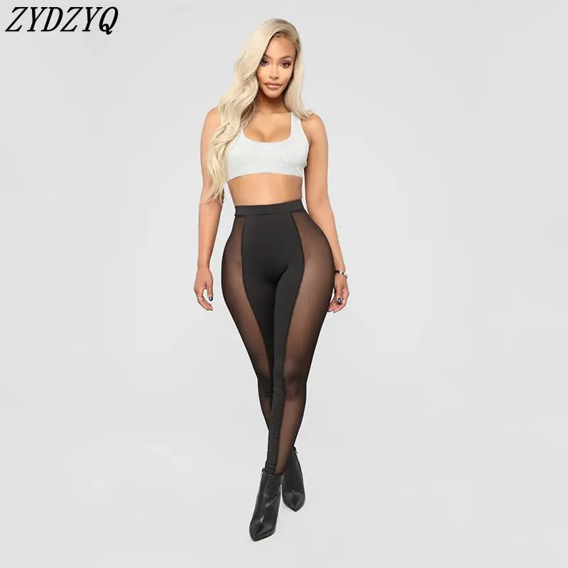 

Leggings Women Clothing Spring Pantalon Mesh Sexy Vetement Femme Skinny Pants Club Outfits Y2k Clothes Street Lounge Wholesale