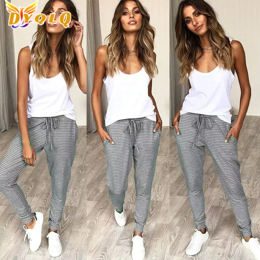 

@ J & mповседневные брюки, женские модные Стрейчевые брюки с высокой талией, женские брюки 2019 в полоску с рисунком, брюки