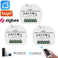 tuya zigbee rf433 curtain switch voice control smart life automation module works with alexa google home yandex alice smart life
