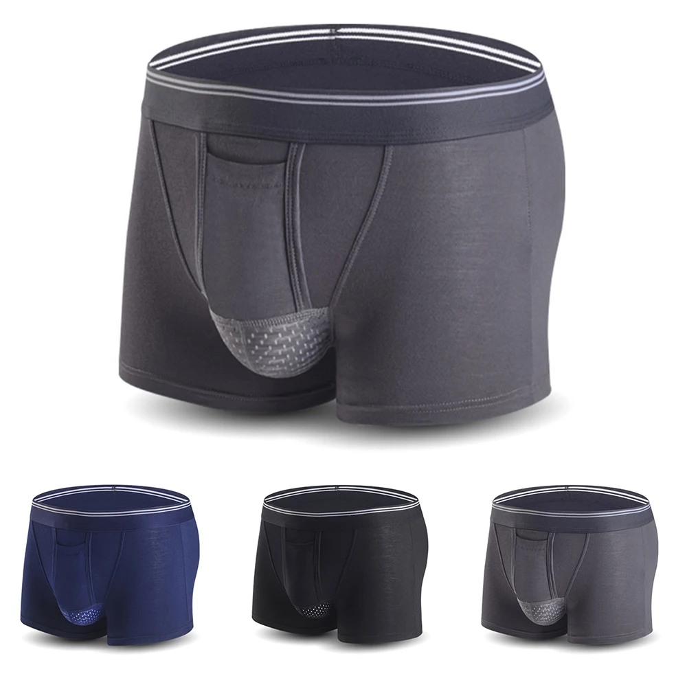 

Men Trunks Modal Boxer Briefs Underwear U Convex Separation Model Panties Premium Underpants Skin-friendly Breathable Sleepwear