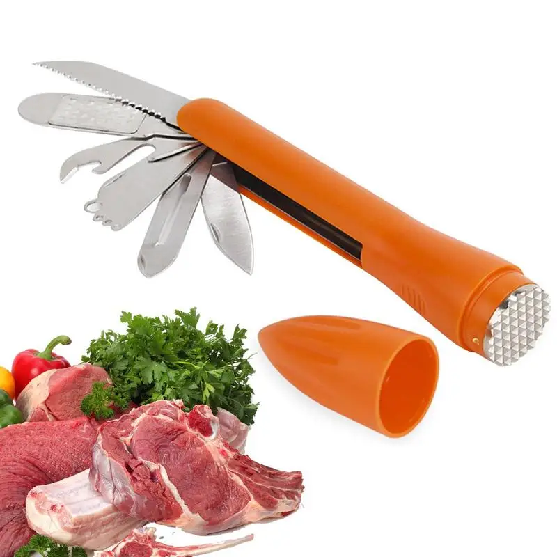 

Fruit Peeler Fish Scaler For Fish Cleaning 9-in-1 Multifunctional Kitchen Gadget Bottle Opener Meat Hammer Grater Fruit Cutter