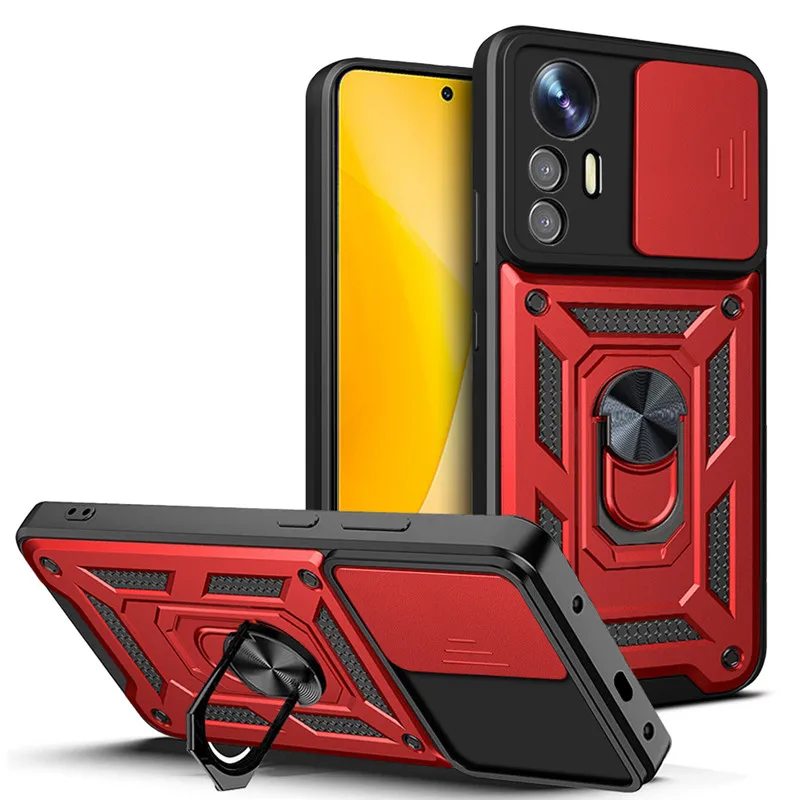 

For Xiaomi Mi 12 12X Case Military Grade Bumpers Armor Phone Cases For Mi 12 Pro Mi12 Lite Slide Camera Lens Case