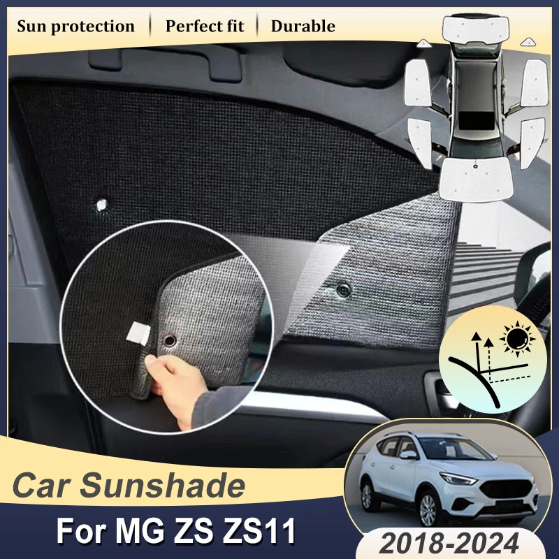 Фото Полные солнцезащитные козырьки для MG ZS MGZS EV, аксессуары для MK1 2018-2024, защита от УФ-излучения, накладки на лобовое стекло, автомобильные аксессуары №1