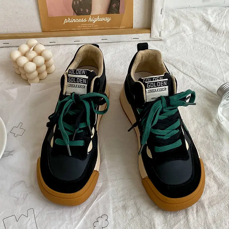 2021 Winter Women Sneakers Fashion Patchwork Khaki Short Plush Inside Warm Ladies Footwear Casual Streetwear Female Shoes