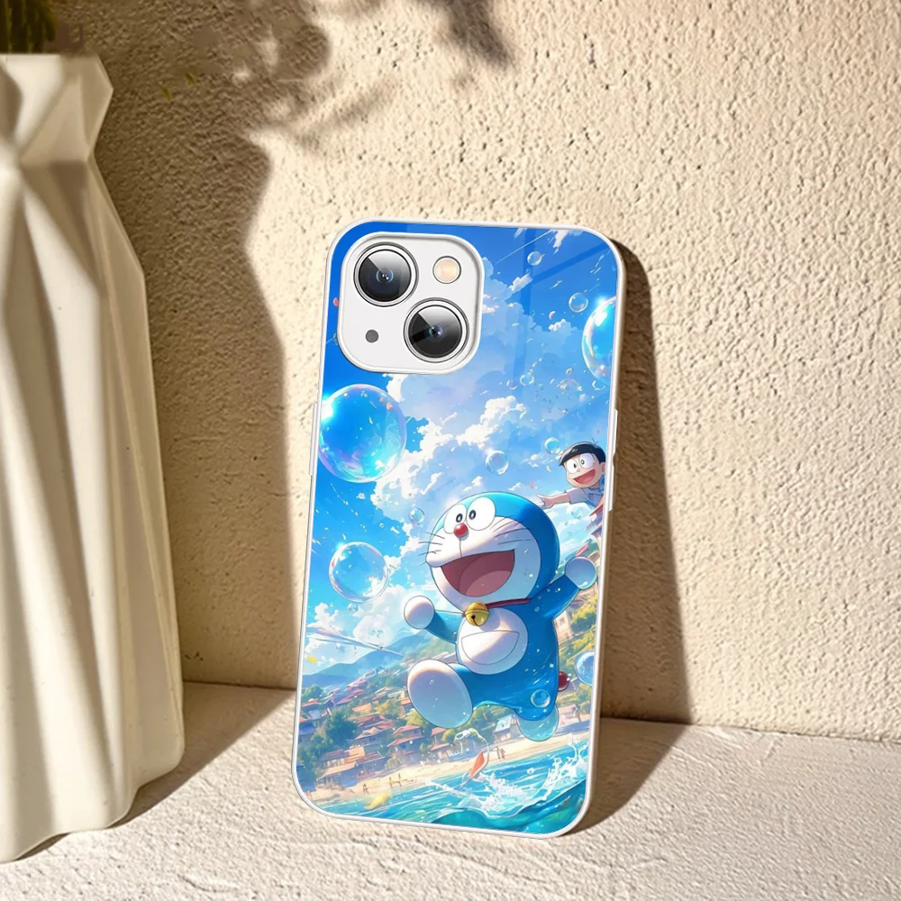 Japanese Cartoon D-Doraemon Phone Case Tempered Glass For Iphone 14 13 12 11 Pro Mini XS MAX 14Plus X XR Cover