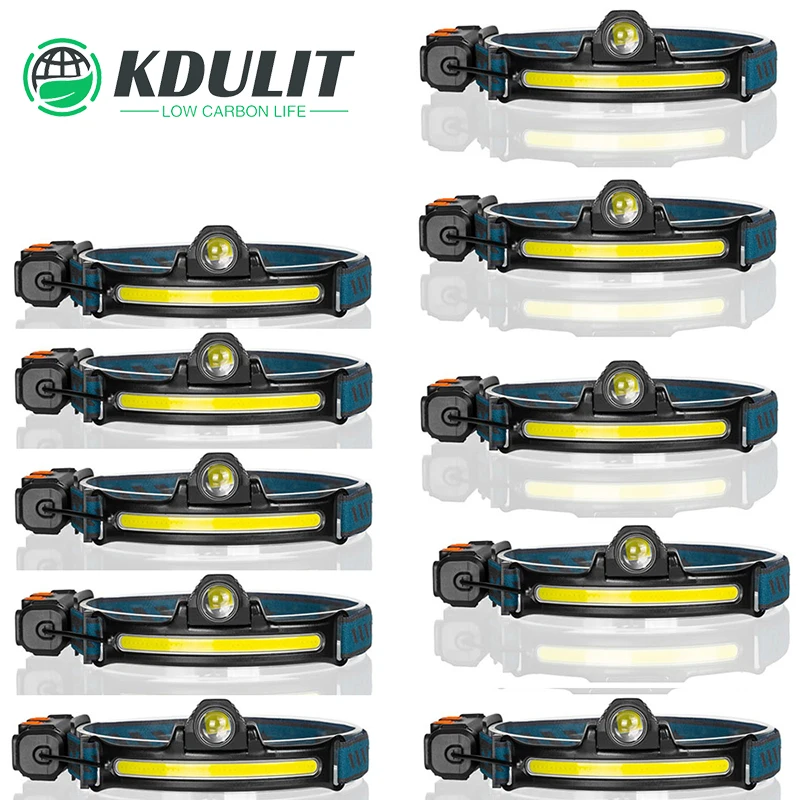 

XPG+COB LED Head Lamp Zoomable Induction Headlamp with Built-in Battery Flashlight USB Rechargeable 6 Lighting Modes Head Torch