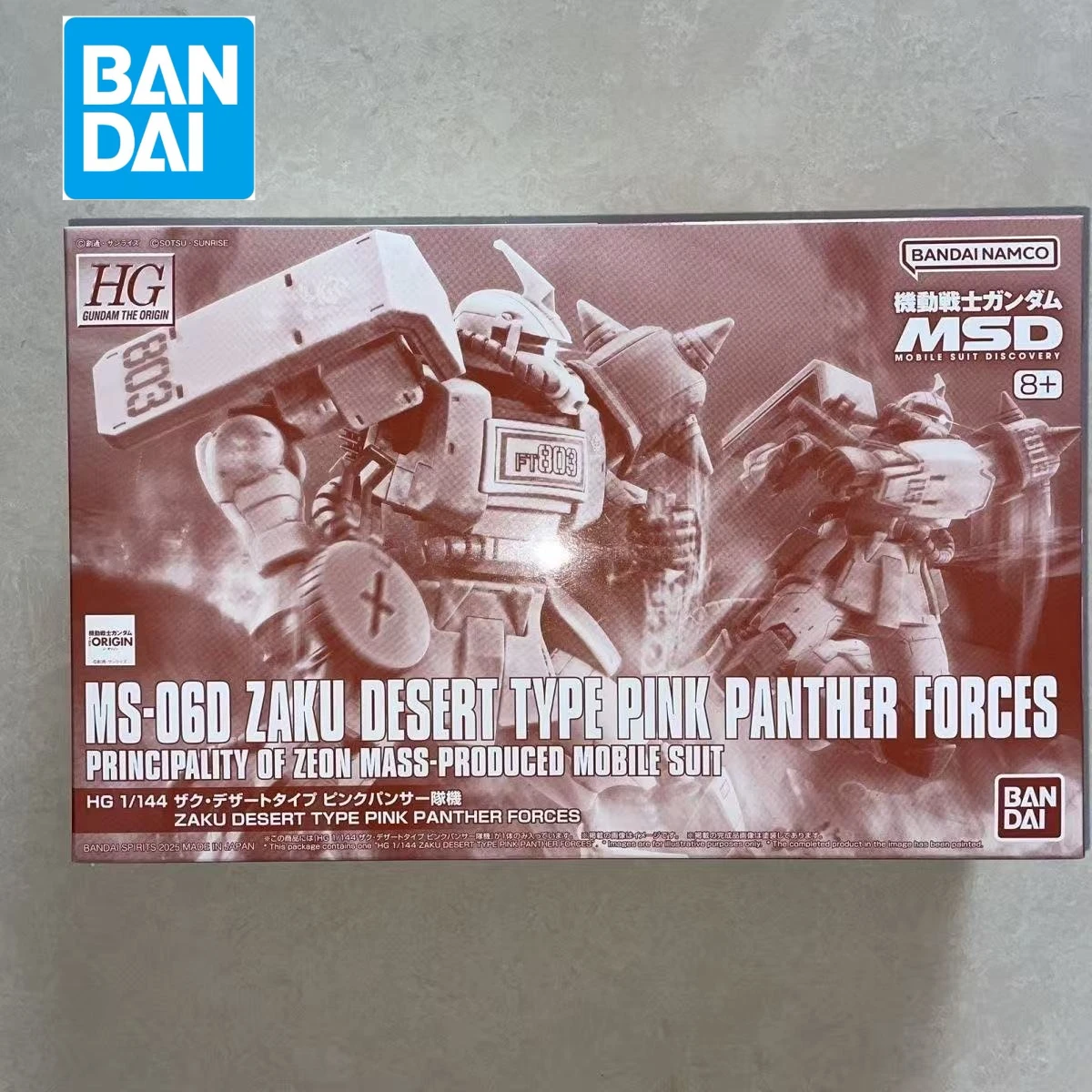 Фото Бандай PB HG 1/144 MS-06D Заку Дисерт Тип Розовая Пантера Форс, фигурка персонажа из аниме, мобильный костюм Гандам, игрушки для мальчиков. №1