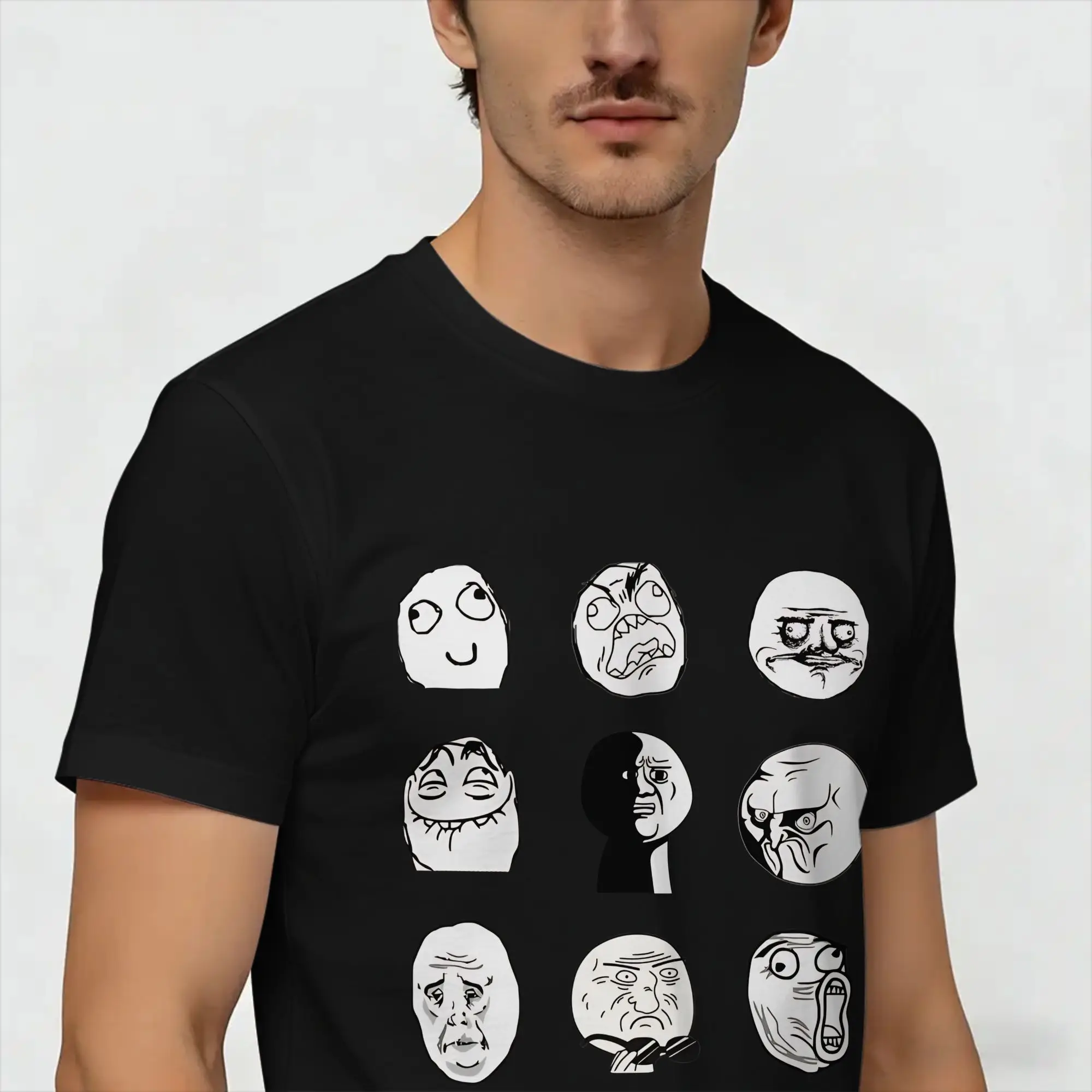 Фото Футболка Rage Comic Trollfac, летние хлопковые футболки из 100% хлопка для мужчин, дизайнерская футболка для отдыха, уличная одежда с короткими рукавами, топы, футболки №4
