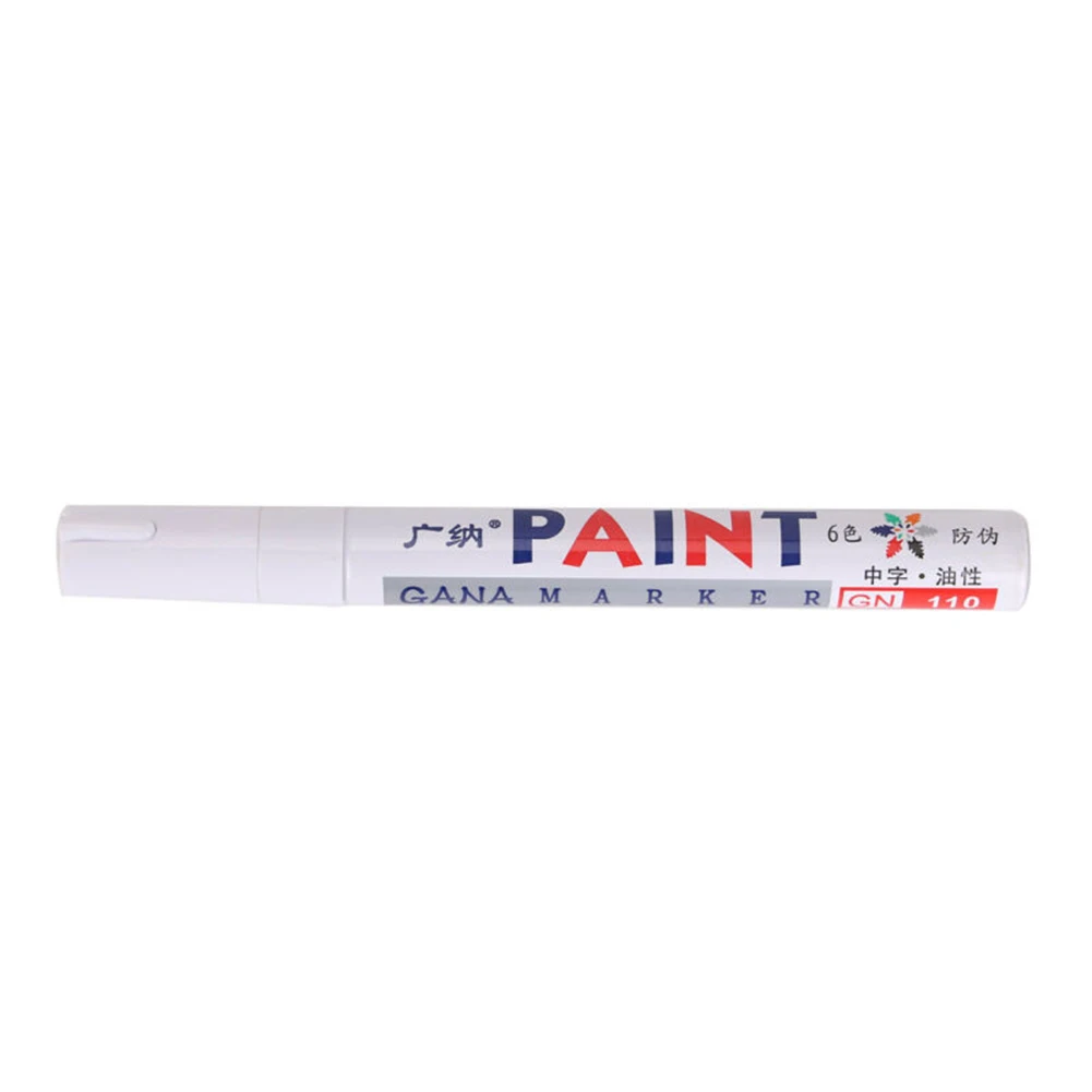 

6pcs Car Tire Paint Pen White Waterproof Tyre Oily Painting Mark Pen Permanent Metal Auto Rubber Marker Graffiti Pen