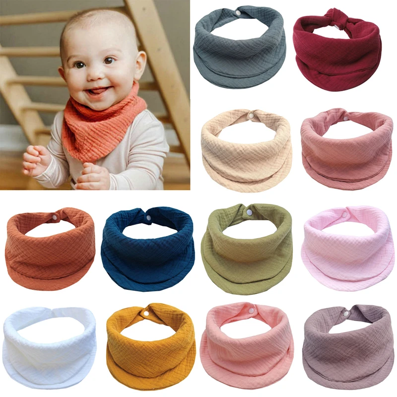 

Cotton Gauze Baby Bibs Absorbent Solid Saliva Towel Newborn Burp Cloth Scarf for Boy Girl New Feeding Bibs