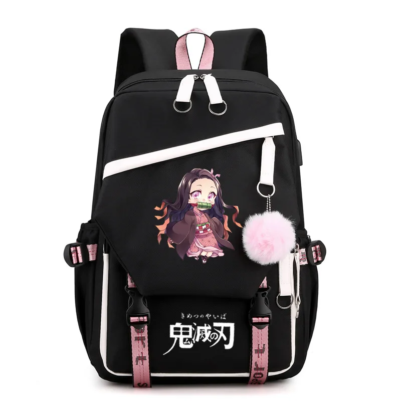 

Anime Demon Slayer School Bags for Girls Large Schoolbag Kawaii School Book Bag Backpack Kimetsu No Yaiba Shinobu Kocho Rucksack