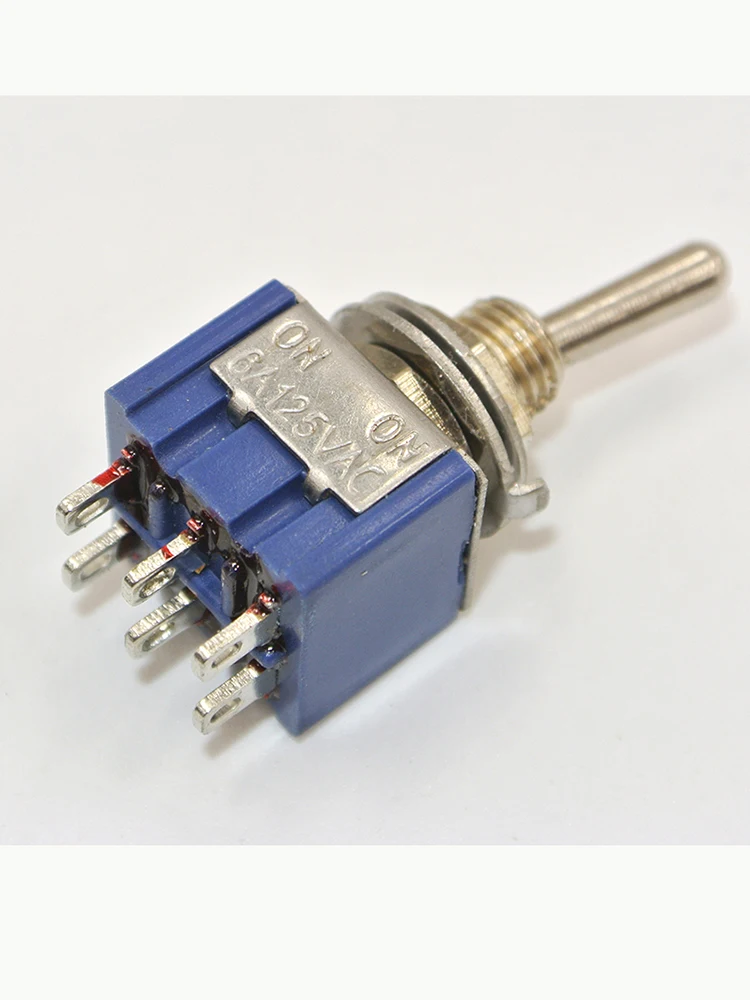 

100X DPDT мини переключатель ON- ON Chrome 6pin 6A 125V/3A 250V MTS-202