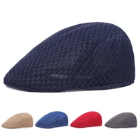 2022 fashion summer men hats breathable mesh newsboy caps outdoor gorros fashion sun hats flat cap unisex adjustable caps