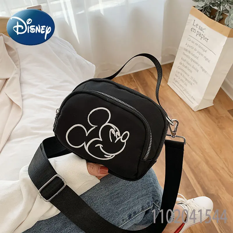 Disney Crossbody Bag for Girls Mickey Mouse Woman Handbag Nylon Fashion High Quality Durable Female Shoulder Bag