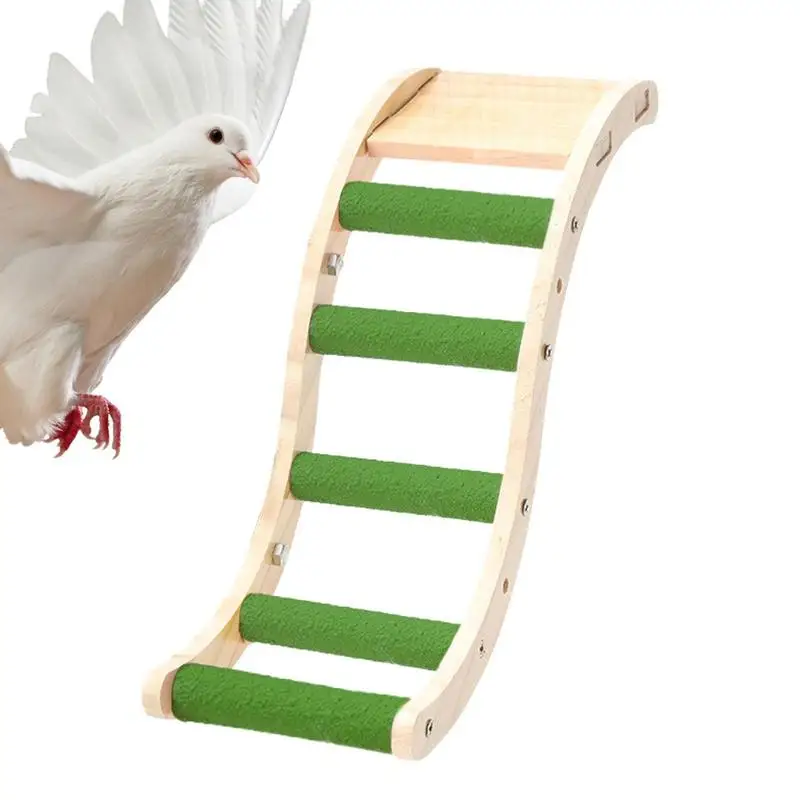 

Bird Wooden Ladder Toy Wood Parrot Ladder Toy Wood Climbing Ladder Perch Toy Parakeets Climbing Accessories For Medium And Small