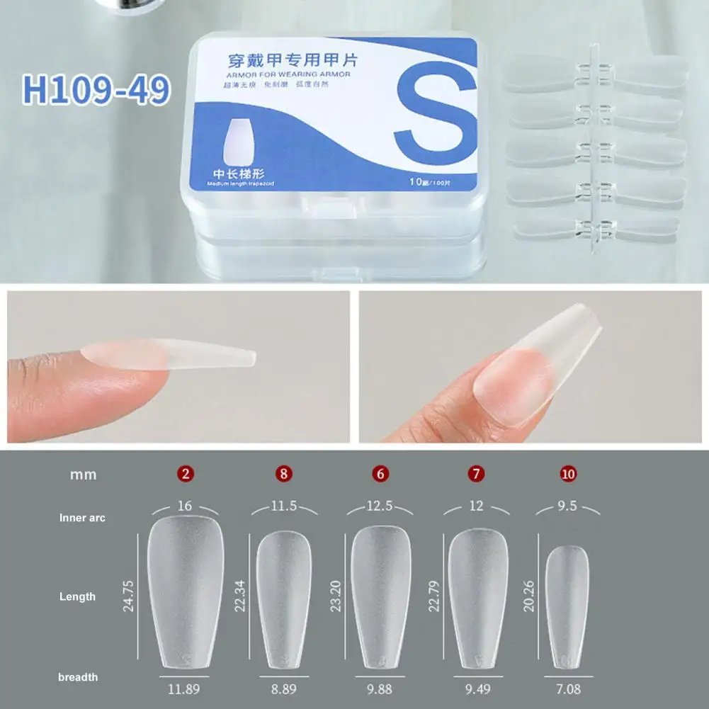 

100Pcs Frosted Handmade Fake Nails Professional Quality Ultra-thin Trace-less Fake Nails for Stunning Nail Designs