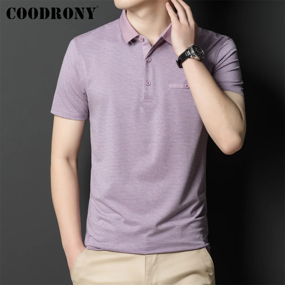 

COODRONY брендовая Классическая модная мужская хлопковая одежда с коротким рукавом, деловая повседневная мужская летняя одежда, Новое поступл...
