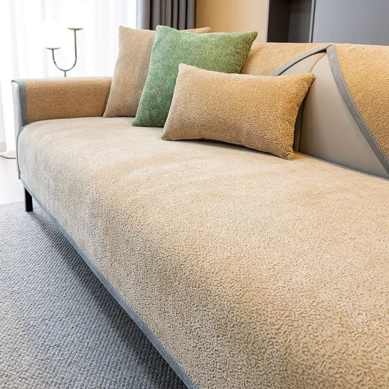 Утолщенный плюшевый чехол для дивана в гостиную 1/2/3/4-местный нескользящий