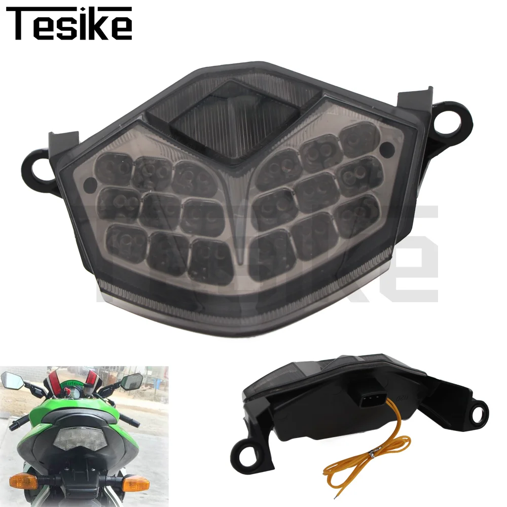 Фото Для Kawasaki Z750 2007-2012/Z1000 2007 2008 2009, хромированный задний фонарь, стоп-сигналы поворота, встроенный светодиодный фонарь ZX-6R ZX-10R №4
