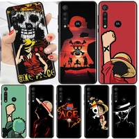 Japanese One Piece Luffy For Motorola Moto G60 G60S G50 G40 G10 E7i E6S Power Edge E20 2021 Pro Black Phone Case