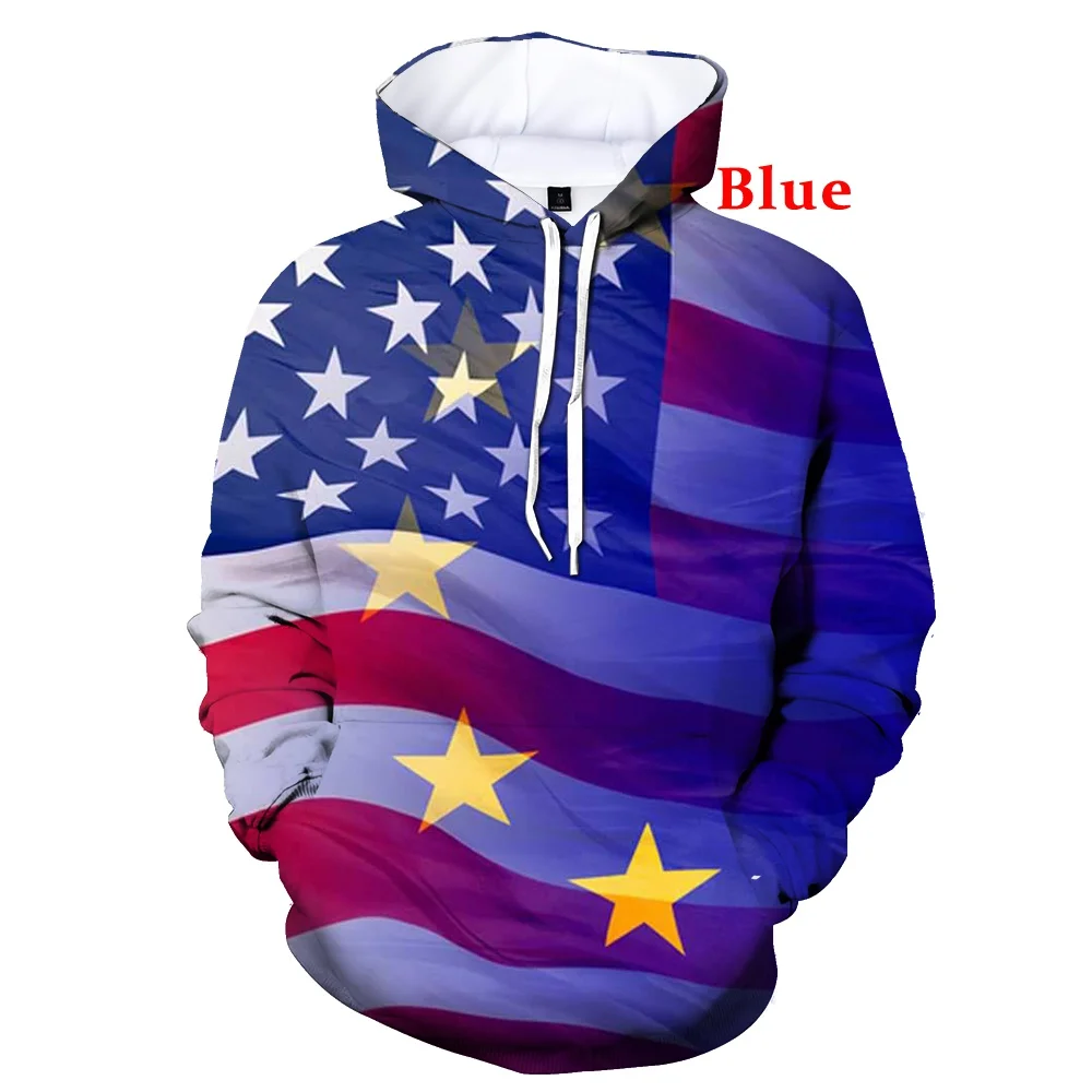USA Flag Athletic Hoodies Fashion 3D Printed Mens Sweatshirt American Patriotic Pullover Casual Pullover