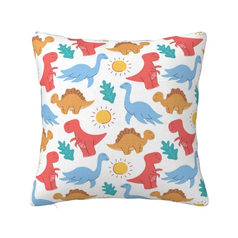 

Роскошные красочные Мультяшные наволочки с динозаврами 55x55 см, Мягкая Наволочка для дивана, автомобильная квадратная наволочка, украшение ...