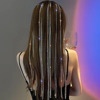 hair color rope dirty braid head rope braid artifact of hair braiding 2021 flash diamond chain horsetail embellishment headdress