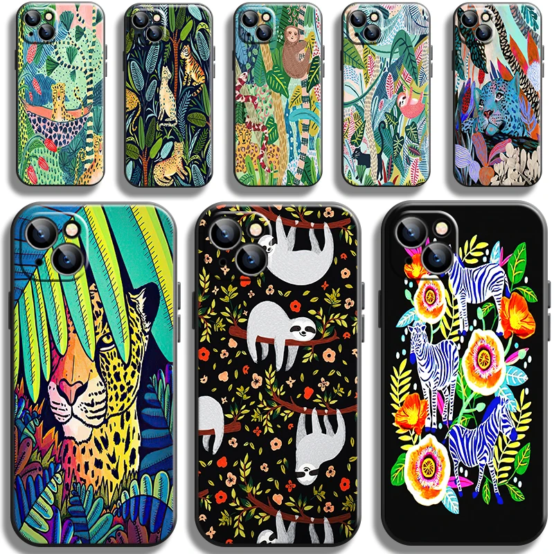 

Cute Cartoon Anime Sloth Leopard Phone Case For iPhone 13 12 Pro Max Mini 11 Pro X XR XS Max 6 6S 7 8 Plus Se2 Soft TPU Cases