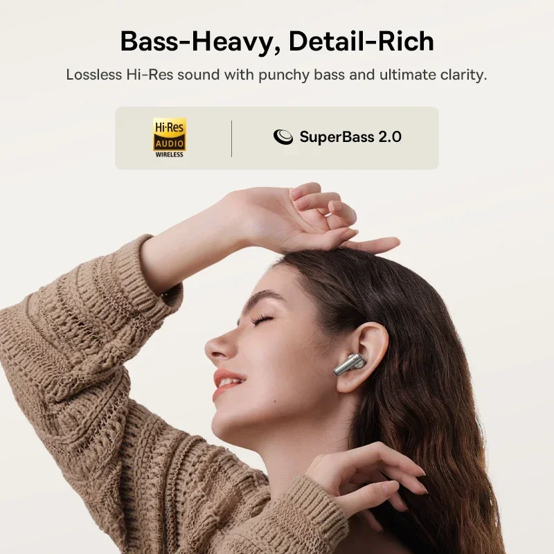 Фото Наушники Baseus Bowie MP1 TWS Беспроводные наушники Bluetooth 6.0 ANC Адаптивное шумоподавление Hi-Fi наушники Hi-Res LDAC ENC гарнитура №3
