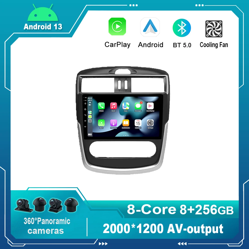 

Автомагнитола 9 дюймов Android 13,0, мультимедийный видеоплеер, навигация для Nissan Crystal ina 2016-2018, GPS Carplay No 2din, 2 din, dvd