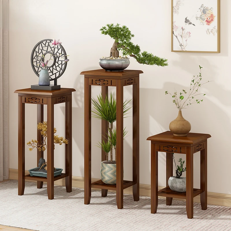 

Simple Indoor Solid Wood Jardiniere Living Room Floor-Standing Chlorophytum Stand Antique Flower Stand for Chinese Balcony