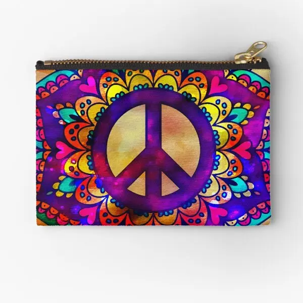 

Flower Peace Mandala 45B Zipper Pouches Key Money Pocket Packaging Storage Pure Wallet Bag Underwear Panties Women Small Socks