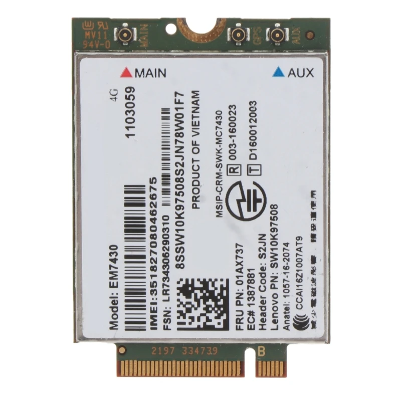 

EM7430 WWAN 4G Wireless Card Adapter for Thinkpad X1C Gen5 Notebook T470