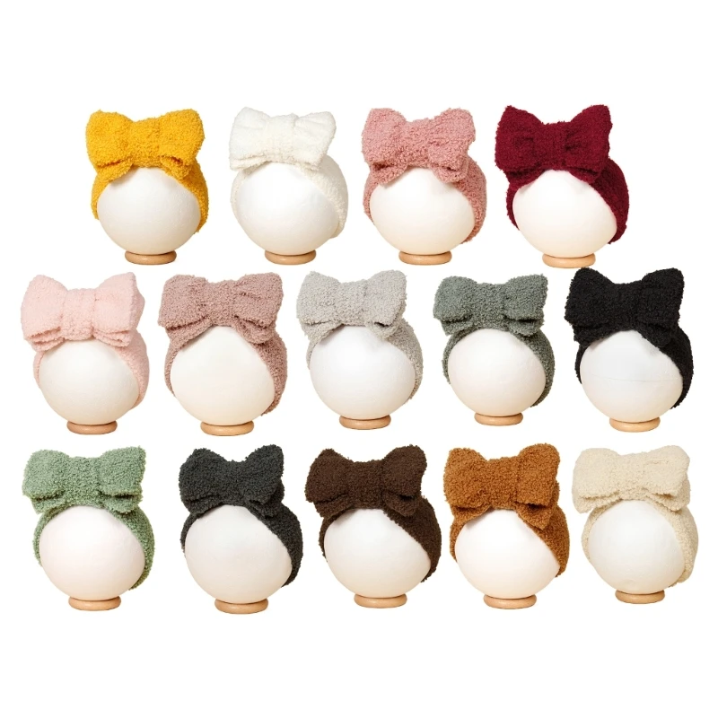 

Kids Sheepskin Hairband with Double Layered Bow Lovely Headpiece for Children