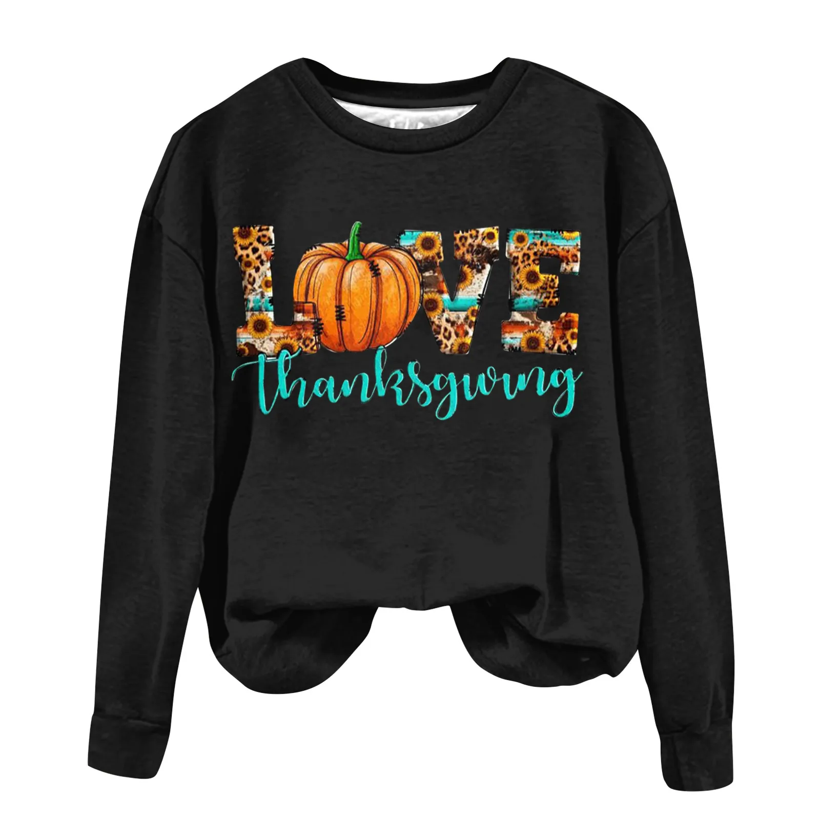 

Женский свитшот с круглым вырезом, на День Благодарения