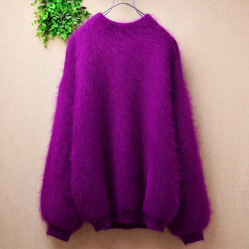 Женский весенне-зимний толстый теплый фиолетовый волосатый норковый