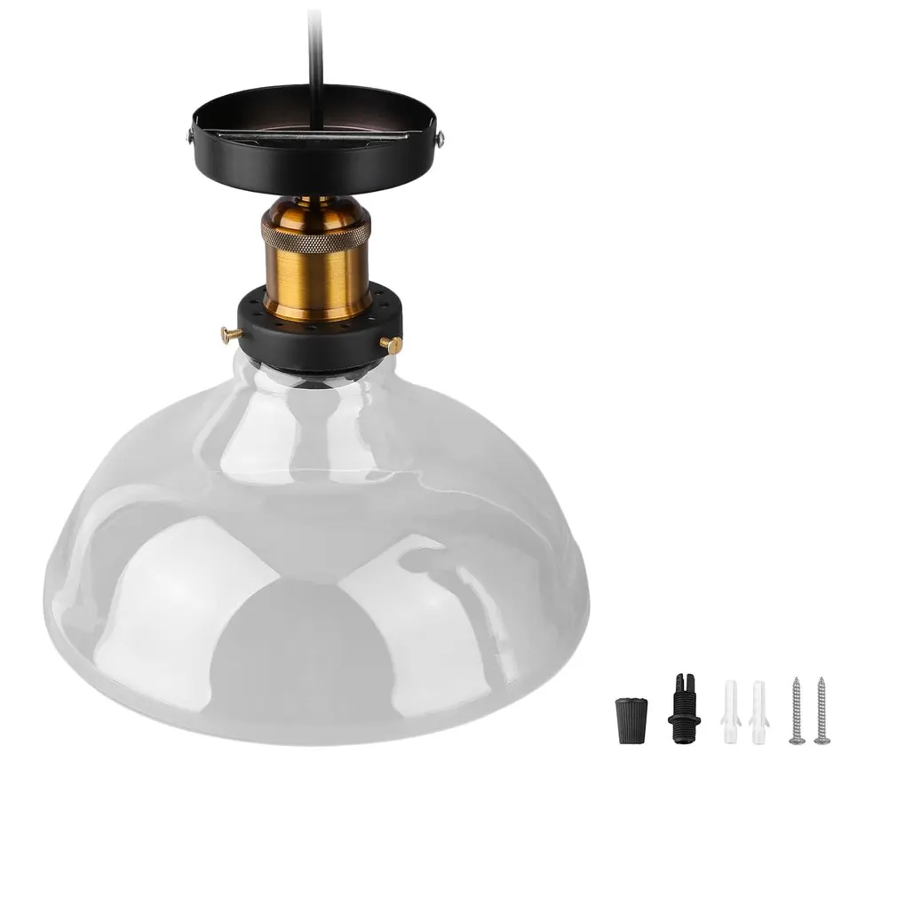 

Vintage Clear Glass Chandelier Vintage Small Bowl-shaped Ceiling Hanging Pendant Lampshade For Restaurant Hotel Dining Room