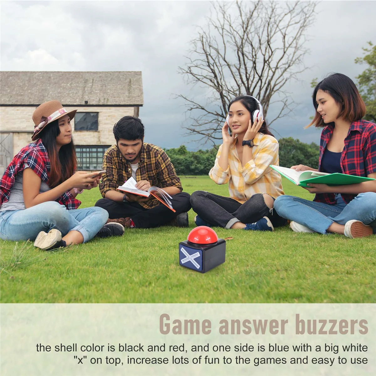 4 шт. зуммер для игр звонок звуковой сигнал тревоги кнопка воспроизведения с Trivia