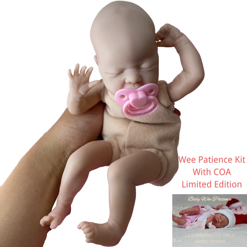 

[With COA] Mini bebe reborn kit Wee Patience 9" Inches Reborn Baby Vinyl Doll Kit Unpainted Doll Parts DIY Blank Reborn Doll Kit