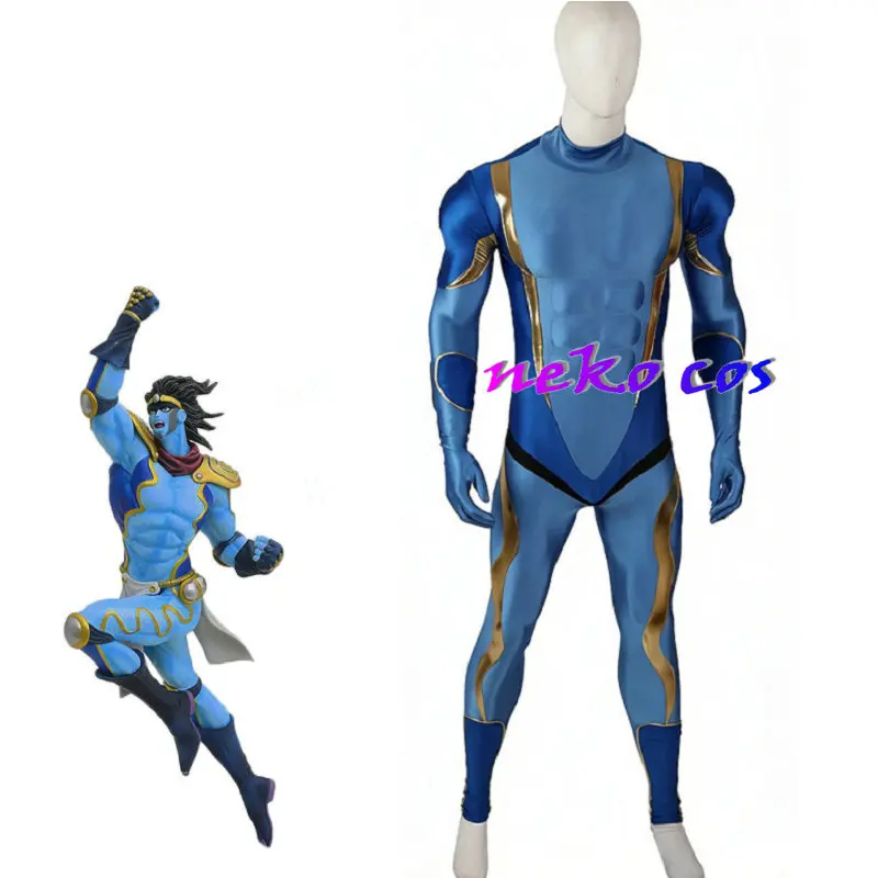 Фото Костюм для косплея Nekocos JoJo's Bizarre Adventure Star Platinum Muscle Zentai: облегающий комбинезон-боди №1