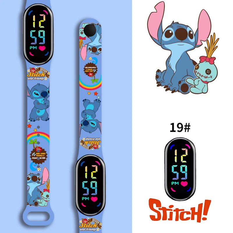 Детские часы Disney Stitch водонепроницаемые спортивные с сенсорным экраном для