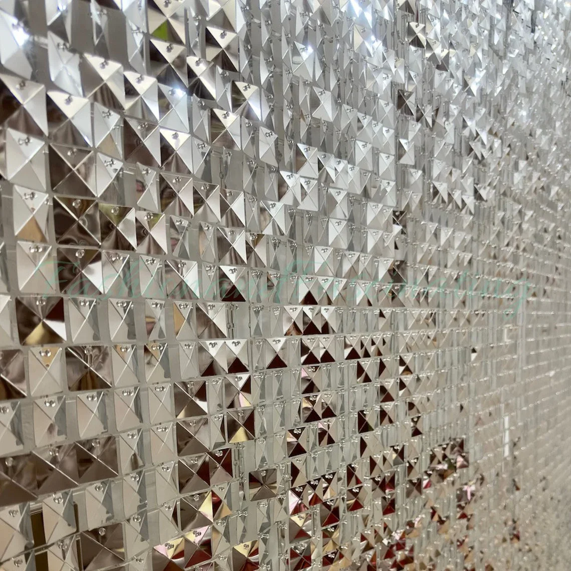 16 шт./лот мерцающий настенный фон серебристый золотой квадратный с блестками