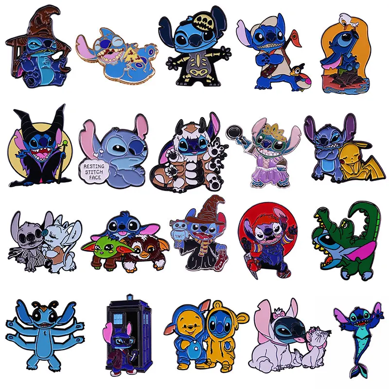 

Disney Stitch Enamel Pins Anime Movies Games Brooch Backpack Hat Bag Collar Lapel Badge Men Women Fashion Jewelry Gifts