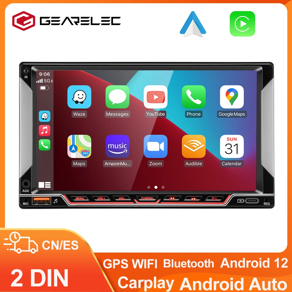 Автомагнитола 2 Din на Android 12, универсальный мультимедийный видеоплеер с 7 
