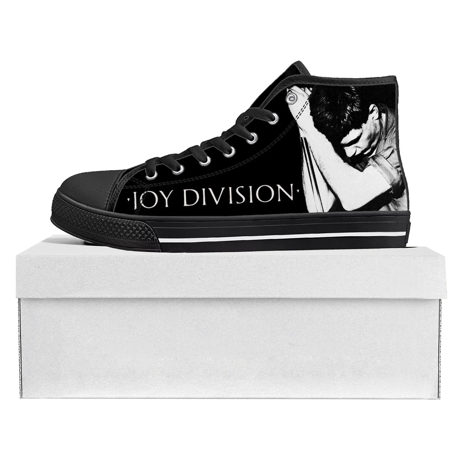 Joy Division Rock Band High Top High Quality Sneakers Mens Womens Teenager Canvas Sneaker Casual Couple Shoes Custom Shoe Black