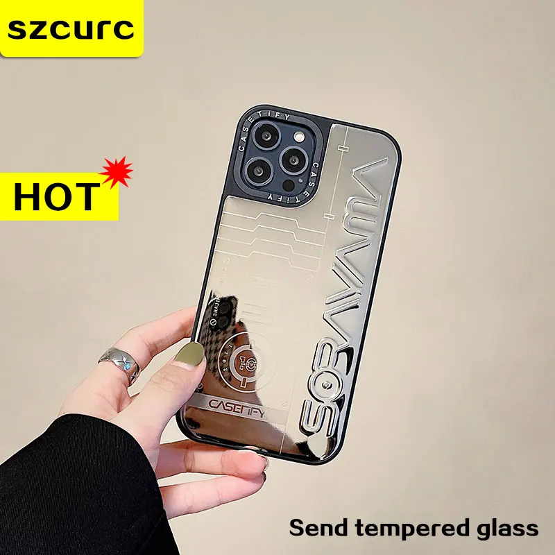 

Metal phone case SZCURC base mirror iPhone13 pro max case suitable for iphone12 pro max metal style iphone 11 case