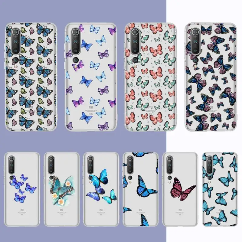 

YNDFCNB Butterfly Pattern Phone Case for Samsung A51 A52 A71 A12 for Redmi 7 9 9A for Huawei Honor8X 10i Clear Case